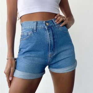 Chipre Horus high rise denim shorts